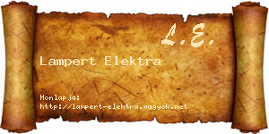 Lampert Elektra névjegykártya